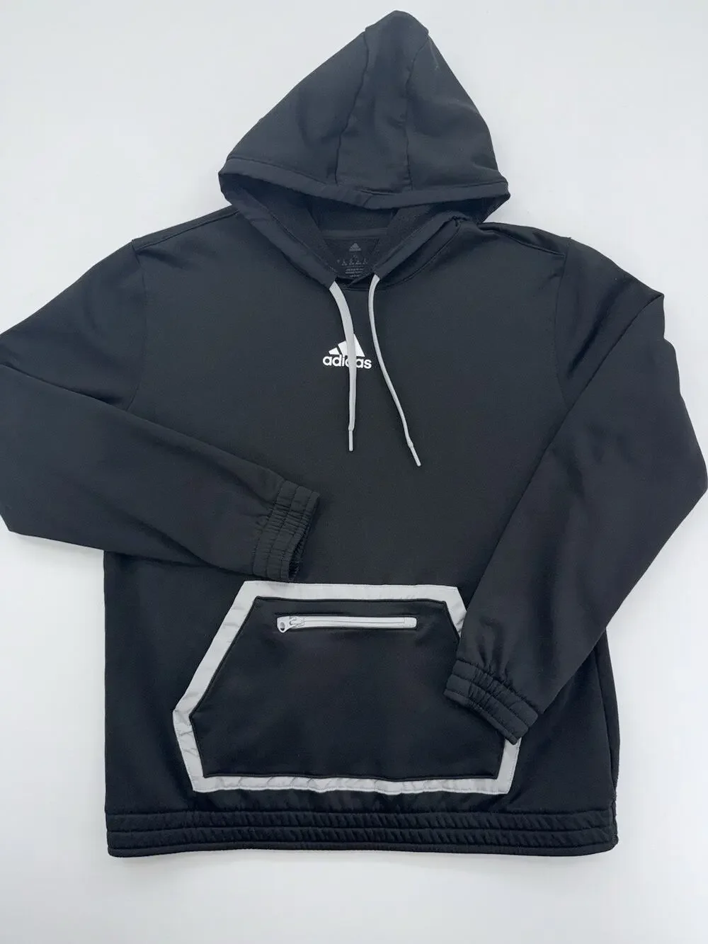 Adidas Team Pullover Black Men’s Hoodie Size XL Logo Center